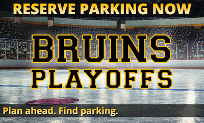 Entrance to Bruins Playoffs Parking