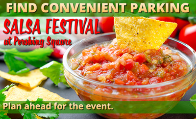 Entrance to Angles Salsa Festival Pershing Square Parking